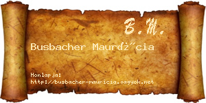 Busbacher Maurícia névjegykártya
